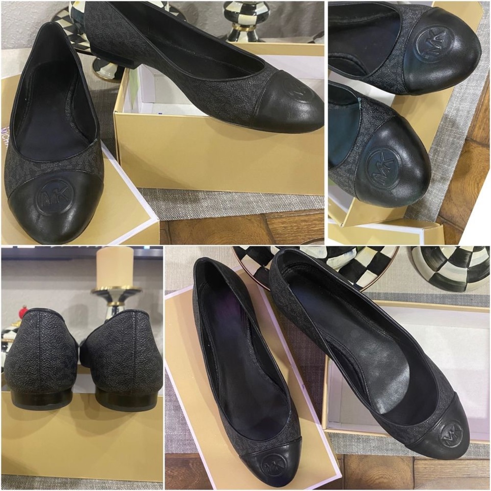 Michael Kors black leather flats